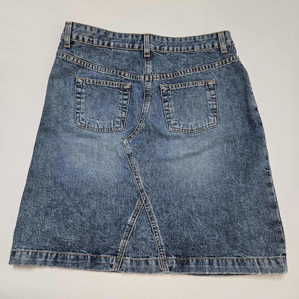 Embroidered Denim Skirt Floral Midi Boho - Picture 2 of 10